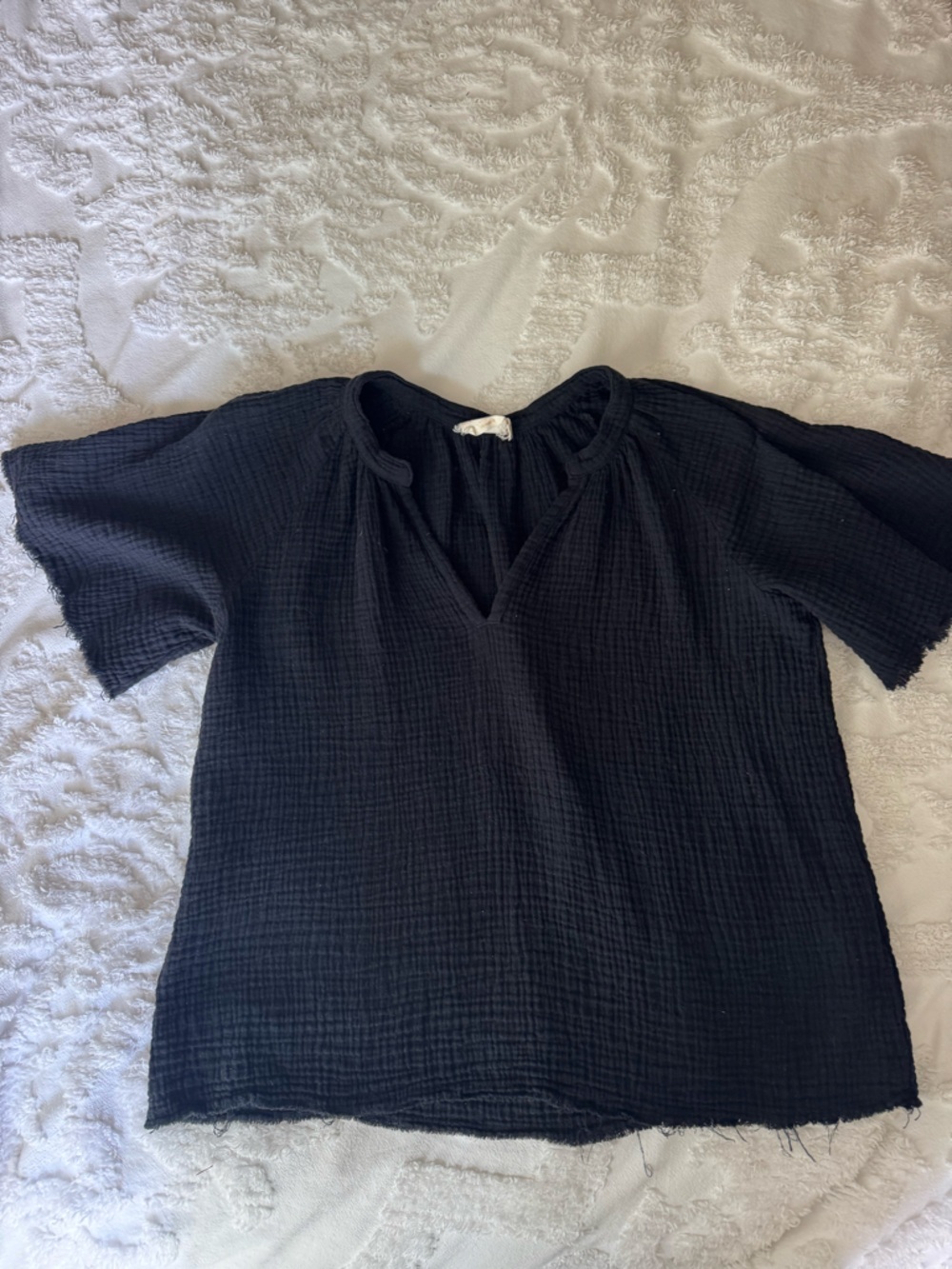 Nation Ltd Ladies Black Short Sleeved Top 100% Cotton Lightweight Women’s Tops